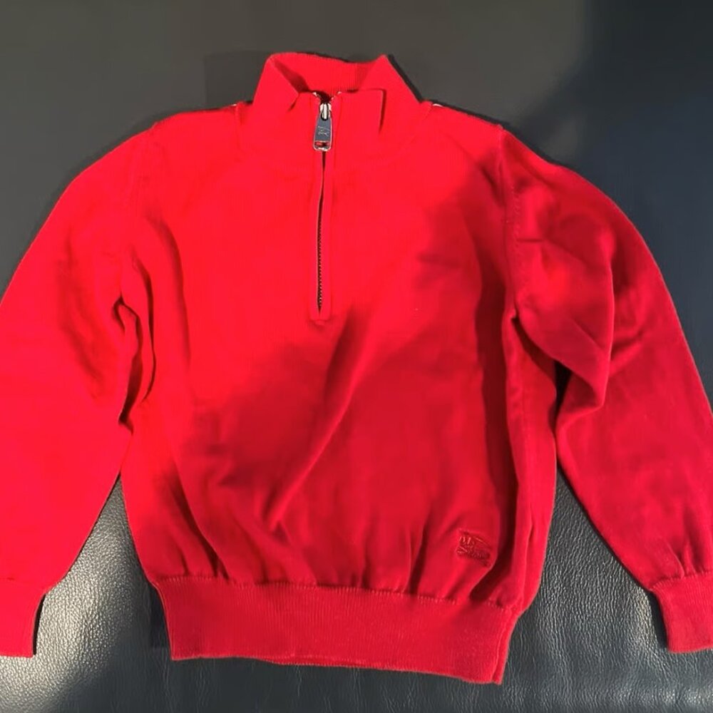 Kids Burberry Half Zip Sweater
